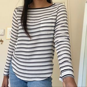 Ann Taylor LOFT Striped Boat Neck Blouse